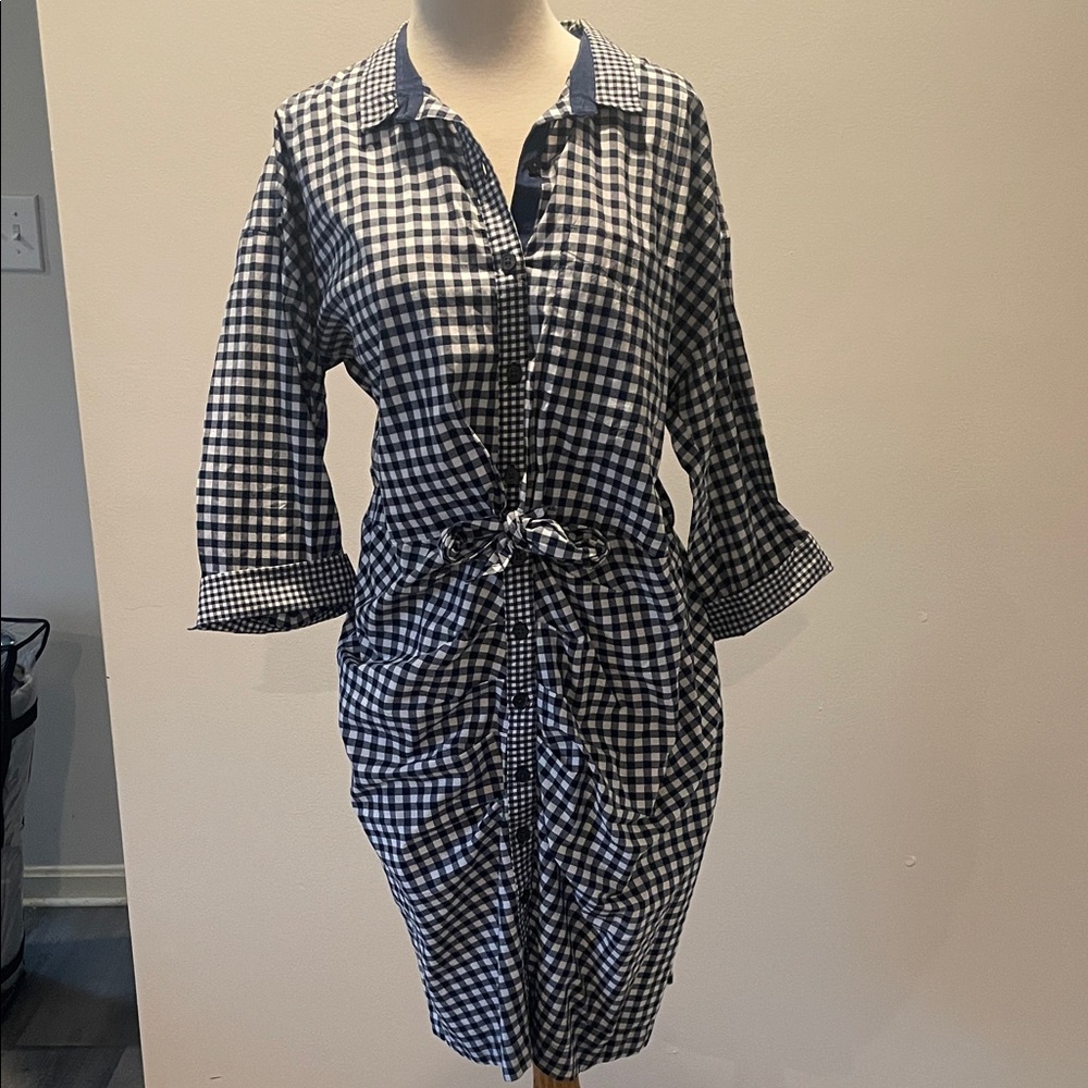 GAP Navy and White Checkered Dress